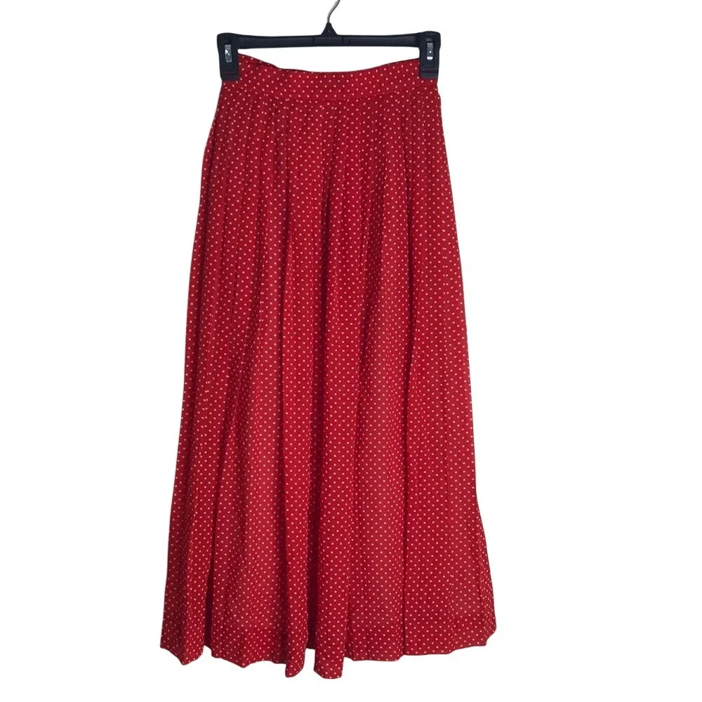 JH Collectibles Women's‎ Pleated A-Line Skirt Red Polka Dot Size 4